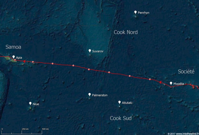 Septième étape de la transpacifique de la Société aux Samoa