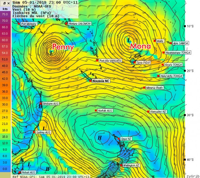 5/01, poussée d’alizés sur la Nouvelle-Calédonie