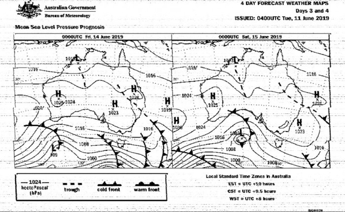 J3, 11/06, 23:00 (UTC), MSLP 4-day forecast, days 3 and 4