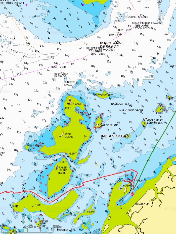 Port Weld et son raccourci, au Nord Mary Anne Passage