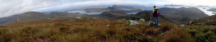 Du Mt Nares (304m), Hannant Inlet, Spain Bay, Mt O'Brien et Davey Head