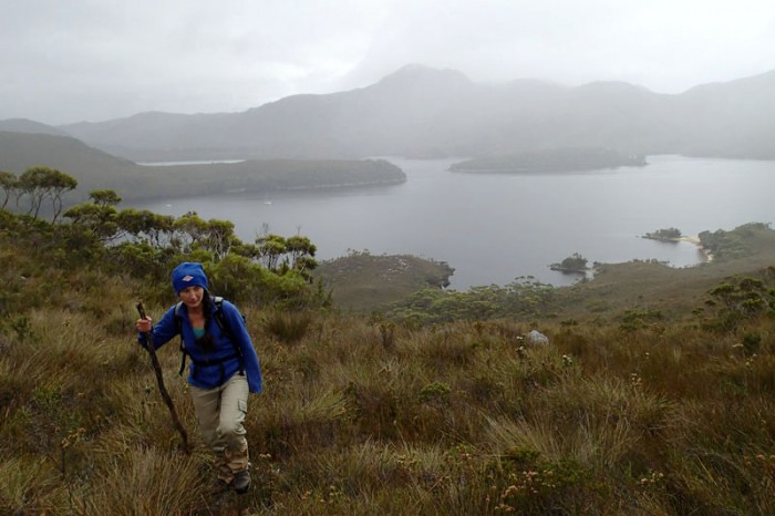 L’Envol dans la Schooner Cove, au fond le Mt Stokes (484m)