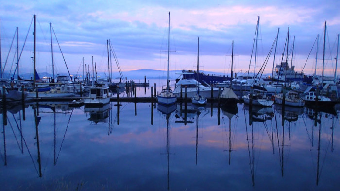 Lever de soleil sur le Tamar Yacht Club