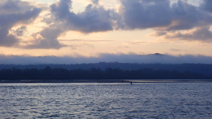 Basse mer et lever de soleil sur le Great Sandy Strait