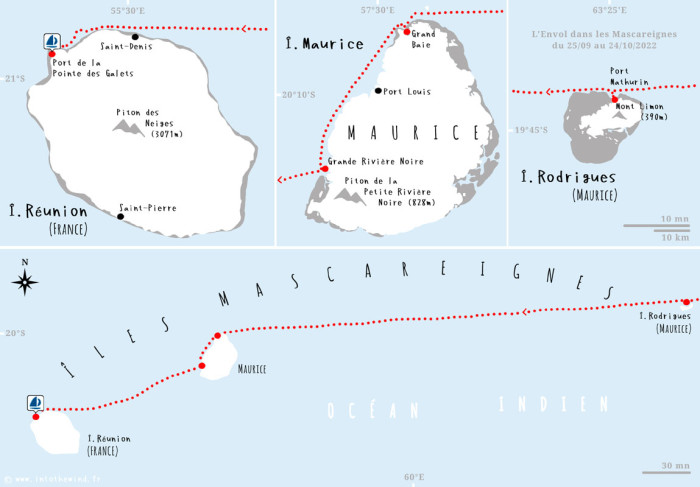 L’Envol dans les îles Mascareignes : Rodrigues, Maurice et la Réunion